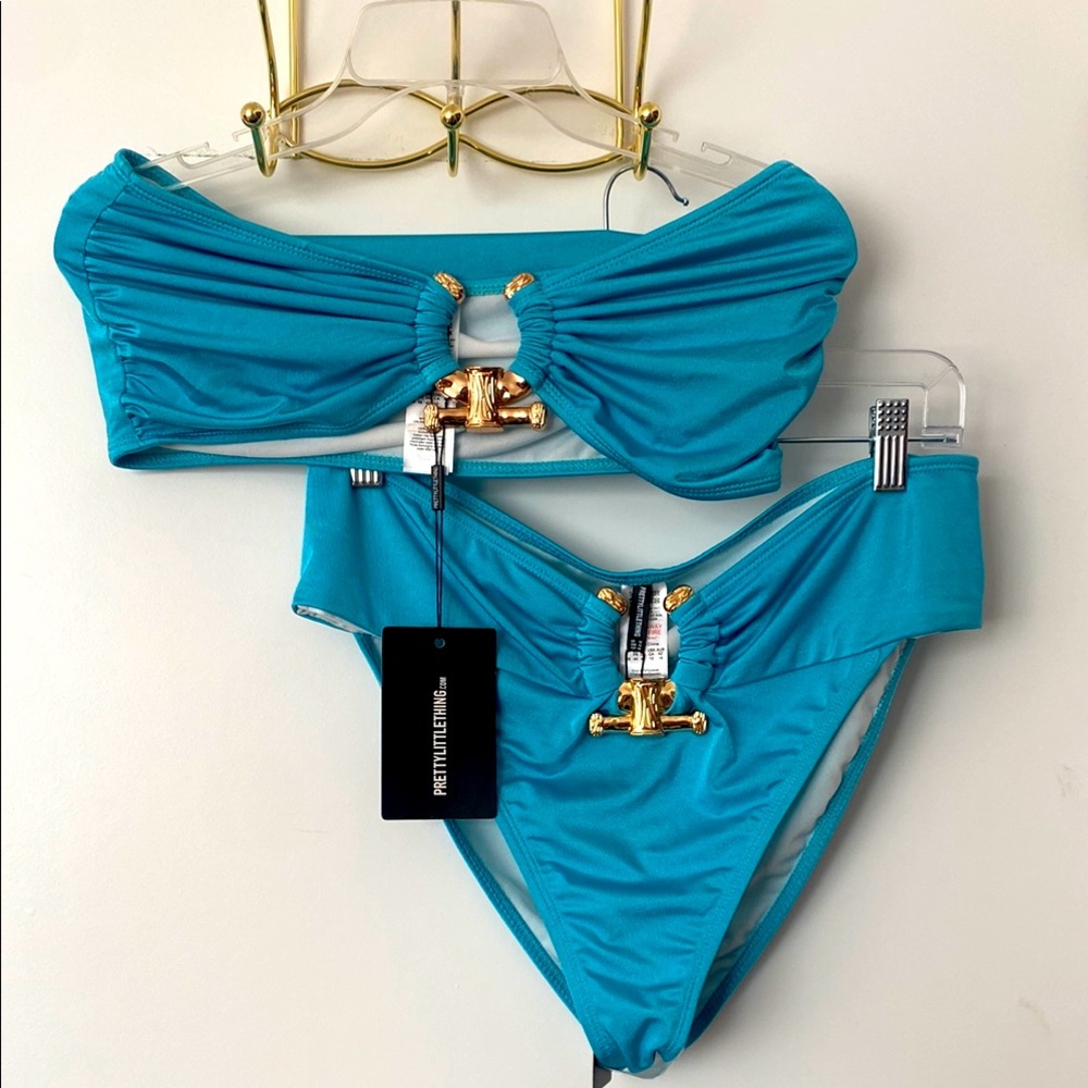 PRETTY LITTLE THING Turquoise Bikini Set NWT!